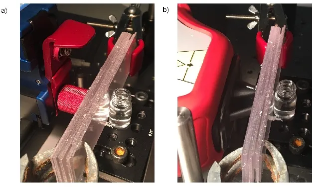 Figure S1 – The influence of focal length on spot size. The instrument in question has instrument has a spot size of 50 – 60 microns at a focal distance of 0