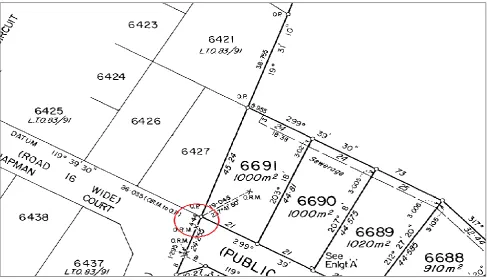 Figure 9 : Original Cadastral Plan Information  