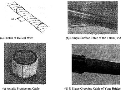 Figure 1-2 Different Types o f Aerodynamically Treated Cable Surface