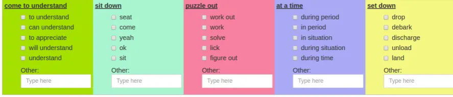 Figure 2: User-interface for paraphrase selection.