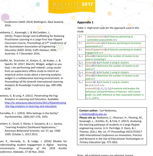 Table 1: High-level code for the approach used in this 