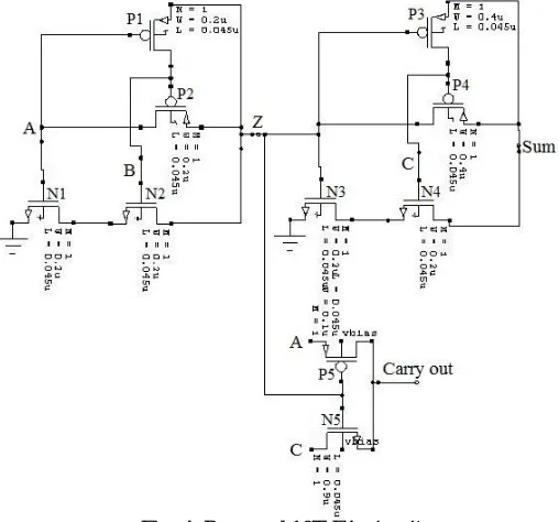 Fig. 4. Proposed 10T FA circuit        