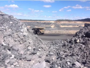 Figure 1 Example of Interburden at New Acland mine demonstrating varying shapes and sizes of coarse fragments