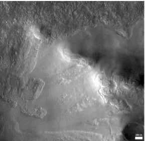 Figure 11.8 Latitude Dependent Mantle (LDM). The smoother parts of this scene are a terrain type thought to be an ice‐rich, dusty ‘mantle’ or LDM