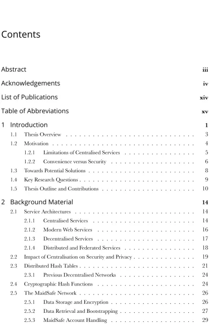 Table of Abbreviations