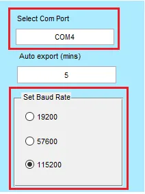 Figure 4-12 Serial Communication Parameters 