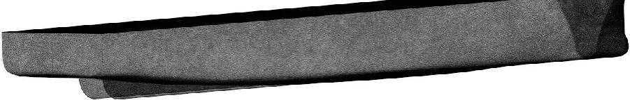 Figure 14 A cross section of the computational mesh around the vessel 