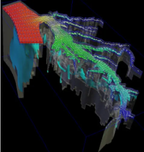 Figure 3.1: copied from Stein et al. [277]: multivariate data visualization of salinity, isosurface of dissolved oxygen and flow vectors.