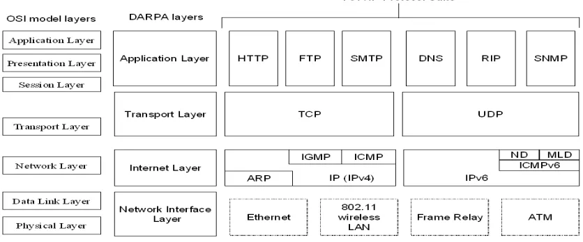 Figure 1  The architecture of the TCP/IP protocol suite  