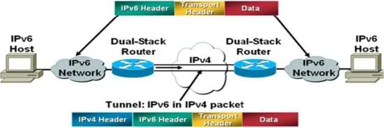 Figure 2  IPv4 and IPv6 Transition and coexistence mechanism  