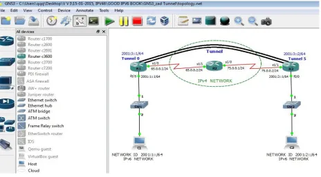 Figure 8 Network with Tunnel over IPv4 infrastructure  