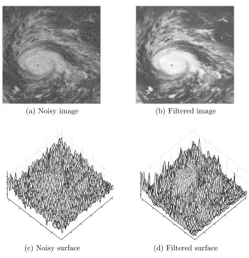 Figure 2.3: Image denoising as surface evolution.