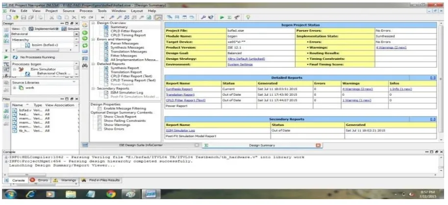 Fig. 7 Project Status Summary Report.   