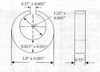 Fig. 3.2 The dimensions of Navy C-ring specimen. 