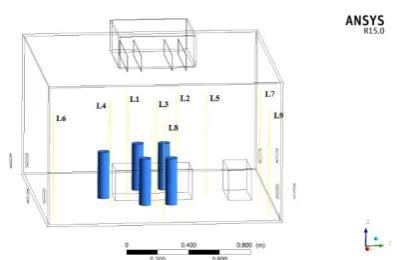Figure 1.  Solid model of OT with interior features and inlet-outlets 
