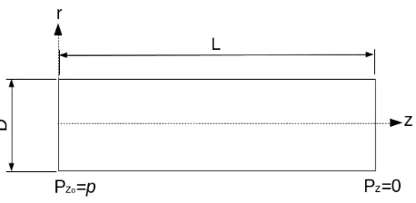 Figure 2.2:Conﬁguration of laminar pipe ﬂow.