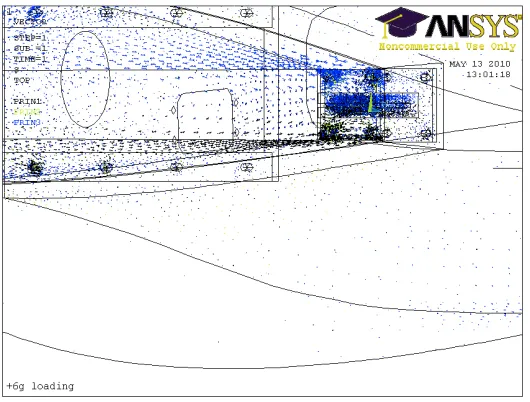 Figure 2.4: Stress vector plot of main bulkhead