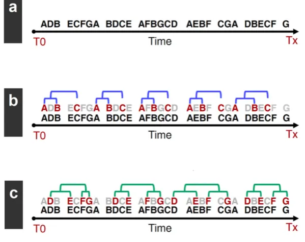 Figure 6. Emerging T-patterns through successive levels of analysis 