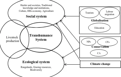 Figure 1-1: Components of transhumance system and scope of the study 