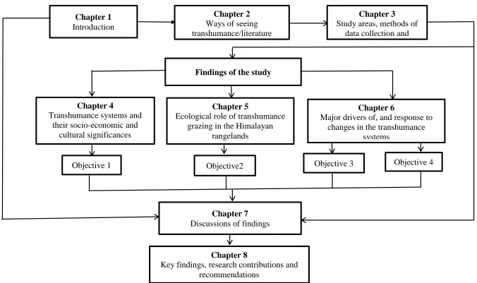 Figure 1-2: Flow diagram of chapters 