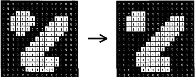 Figure 2.7 Effect of opening using a 3*3 square structuring element
