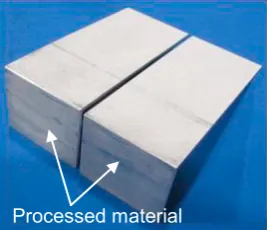 Fig. 4. Two angled strips after first pass  
