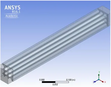 Figure 18  Fluid and Solid domains of model with 2 planes of symmetry. 