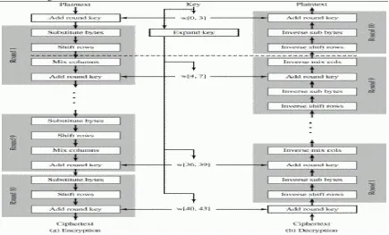 Fig 3.1 AES Encryption and Decryption 