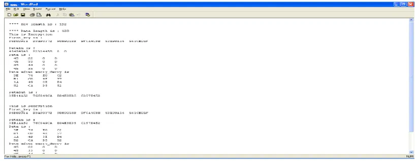 Fig 4.1 Output window for AES algorithm 