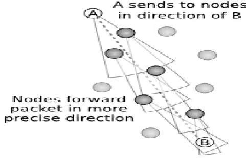 Figure 1.1 Geographic Routing Schemes  