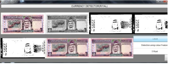 Fig. 3 shows results for 20 AUD note. Here the detection was done using aspect ratio. Again we have chosen 2 denominations, 20 and 50 AUD