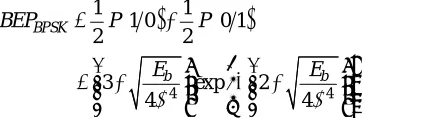 Fig. 3.  BEP as a function of OSNR for BPSK system at 40 Gbps data rate.  