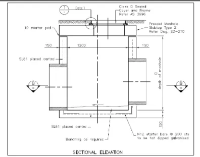 Figure 1.2:  TCC Type 2 Stormwater MH (TCC Standard Drawing SD-205 C, 2012). 