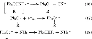 Table of the second route is indicated by runs 32 and 33 of I1 in which the starting nitrile has an a-phenyl substituent