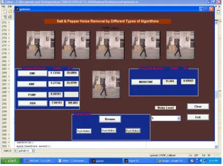 figure, it is possible to observe that the quality of the restored image using proposed algorithm is better than the quality of the restored image using existing algorithms