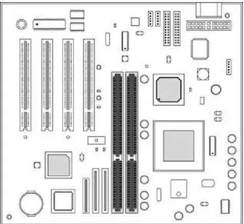 Figure 4-3: A Baby AT form factor motherboard.  