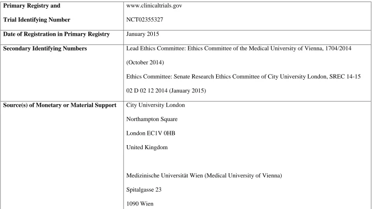 Table 5: Items from the World Health Organization Trial Registration Data Set   