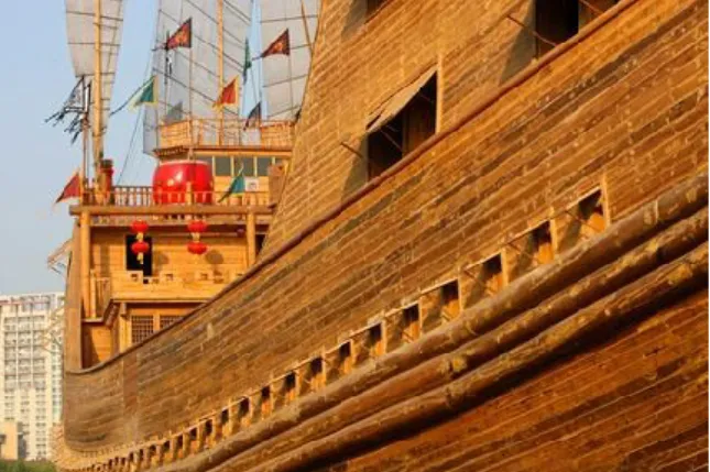 Figure 2-2 The rebuilding of Zheng He’s ship 