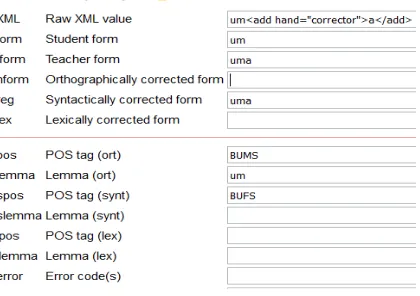 Figure 7: Annotation of a grammatical error. 