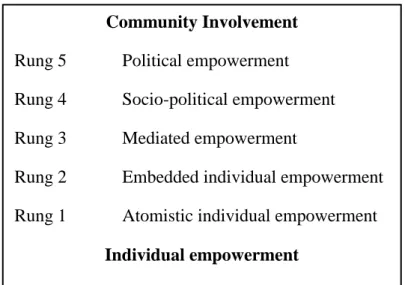 Figure 2-6: A Ladder of Empowerment   (Rocha, 1997) 