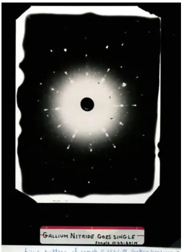 Figure 1.4. Herbert Maruska’s research center laboratory notebook, showing a Laue 