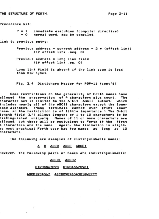 Fig. 3.4 Dictionary Header for PDP-l1 (cont'd) 