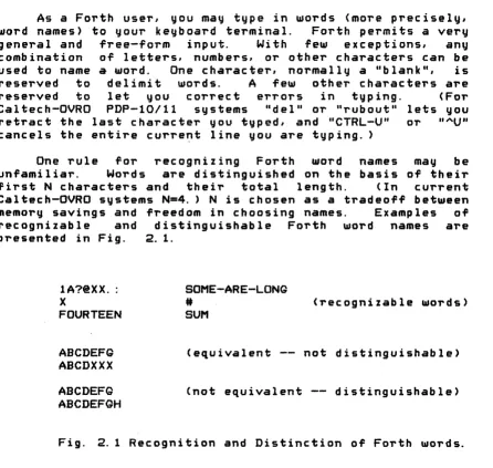 Fig. 2.1 Recognition and Distinction of Forth words. 