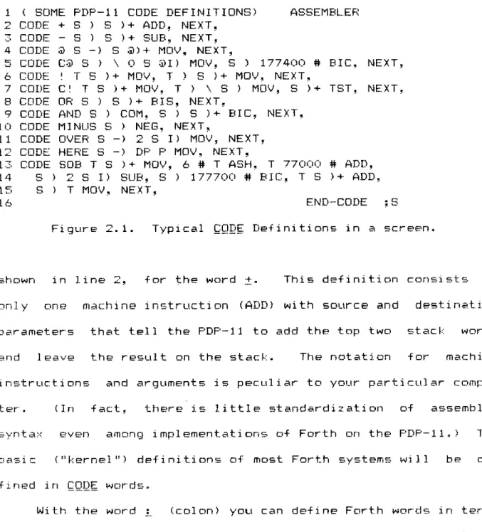 Figure  2.1.  Typical  ~gQ~  Definitions  in  a  screen. 