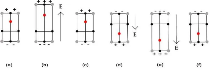 Figure 1.1(d). If the electric ﬁeld is increased, the ion continues to move with the ﬁeld, as shown