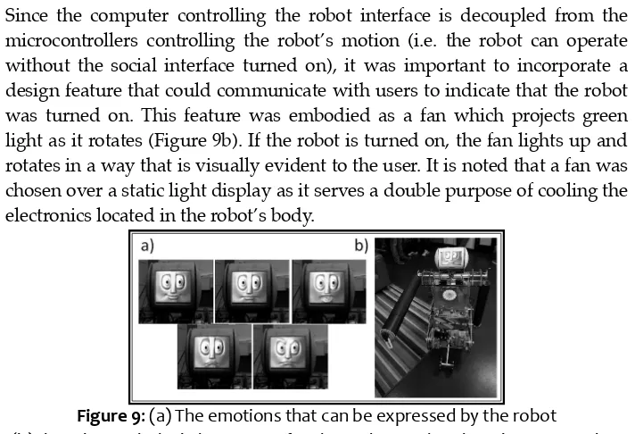 Figure 9: (a) The emotions that can be expressed by the robot 