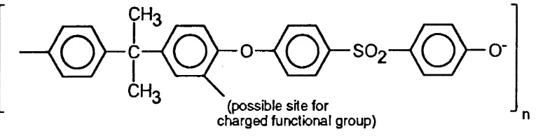 Figure 2. Polysulfone monomer showing possible site for attachment of a charged functional group