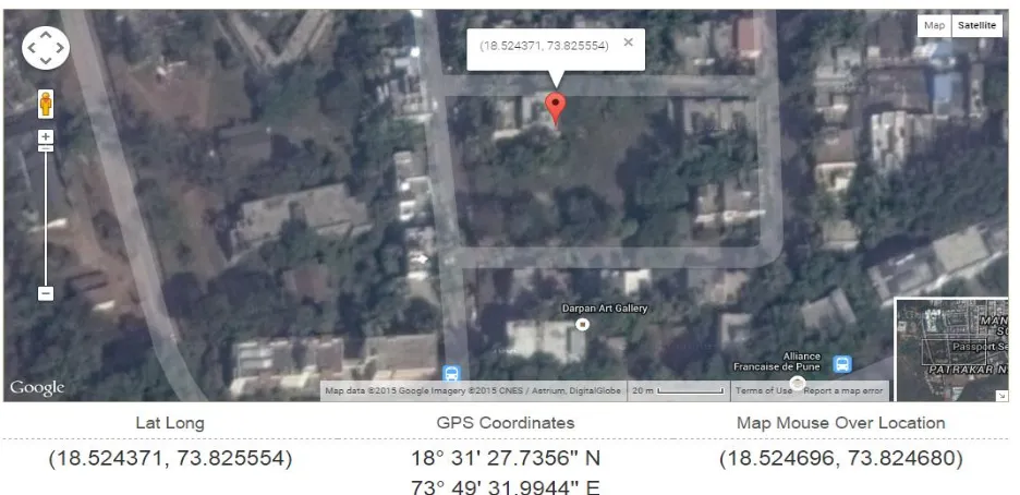 Fig.10. GPS coordinates received and traced on Google Maps  