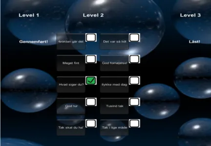 Figure  1.  Screenshot  (excerpt)  from  Talebob task-page, level 2, with one phrase passed.