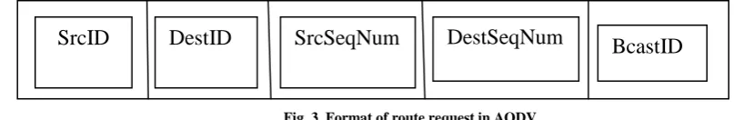 Fig. 3  Format of route request in AODV 
